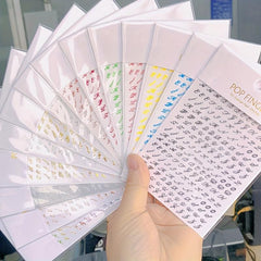 Gradient Nail Stickers English Alphabet Nail Decoration