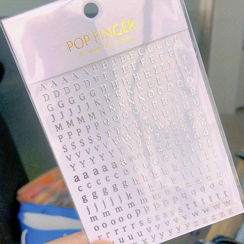 Gradient Nail Stickers English Alphabet Nail Decoration