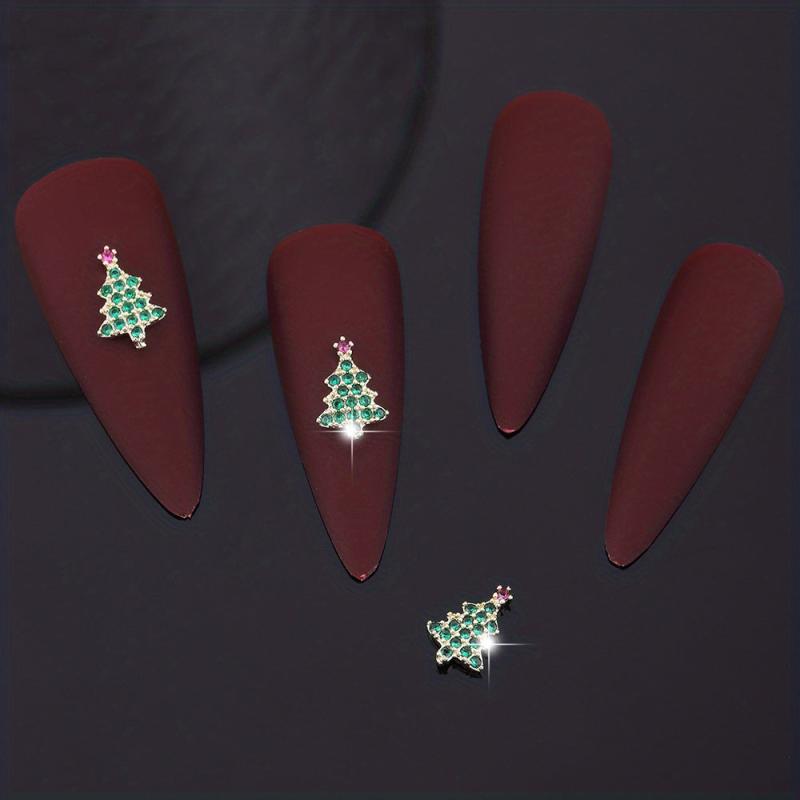 3pcs 3D Christmas Nail Art Charms With Rhinestones - Tree Nail Art Accessories