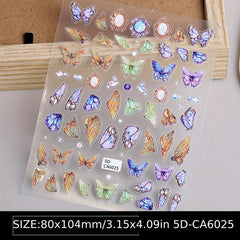 5D Embossed Butterfly Nail Art Decals