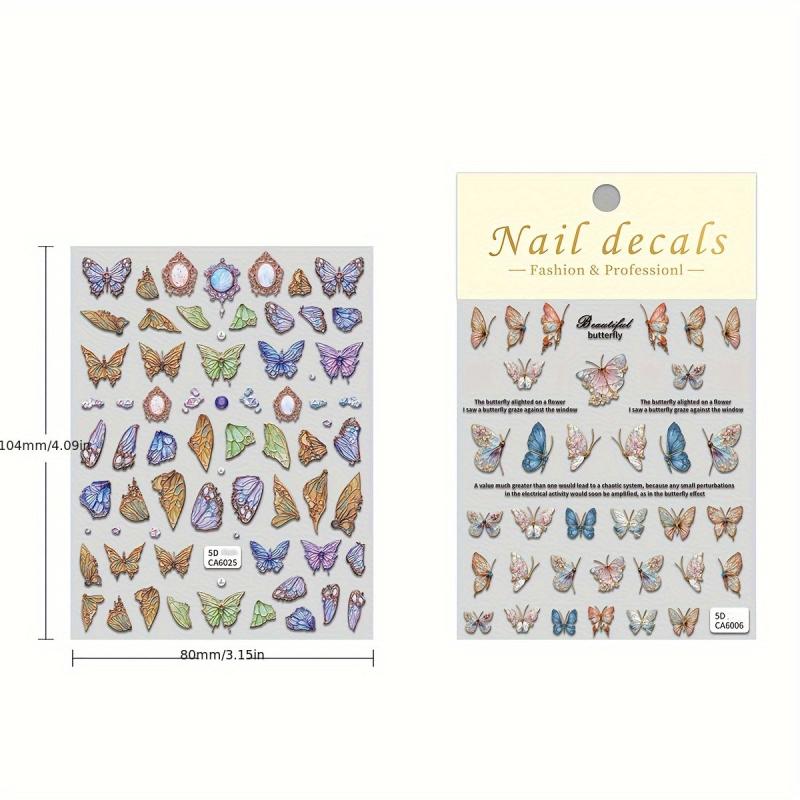 5D Embossed Butterfly Nail Art Decals