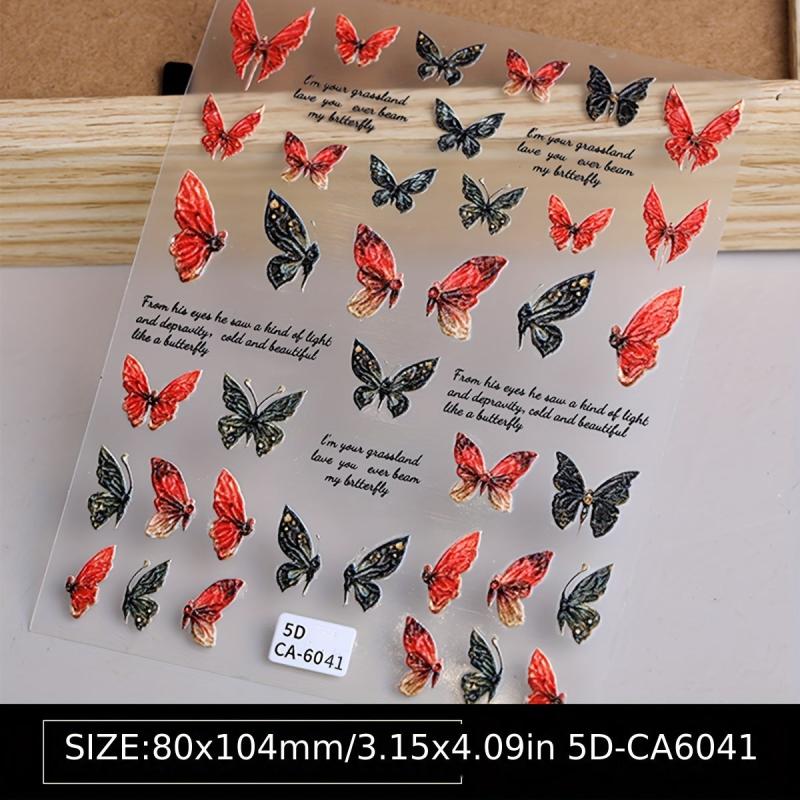 5D Embossed Butterfly Nail Art Decals