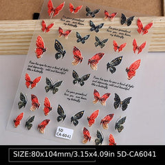 5D Embossed Butterfly Nail Art Decals