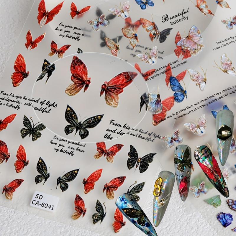 5D Embossed Butterfly Nail Art Decals