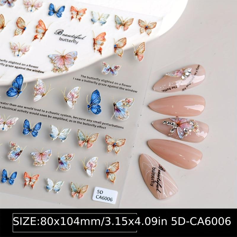 5D Embossed Butterfly Nail Art Decals