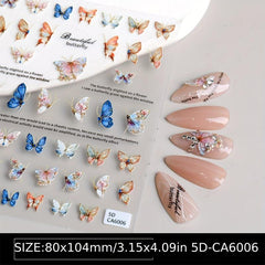 5D Embossed Butterfly Nail Art Decals