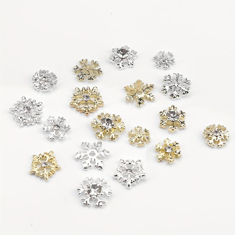 Snowflake Nail Charms 3D Crystals Rhinestones Perfect for Christmas Nail Art