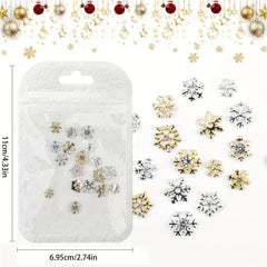 Snowflake Nail Charms 3D Crystals Rhinestones Perfect for Christmas Nail Art