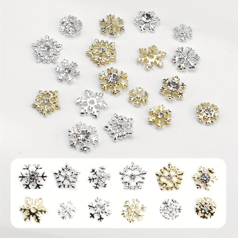 Snowflake Nail Charms 3D Crystals Rhinestones Perfect for Christmas Nail Art