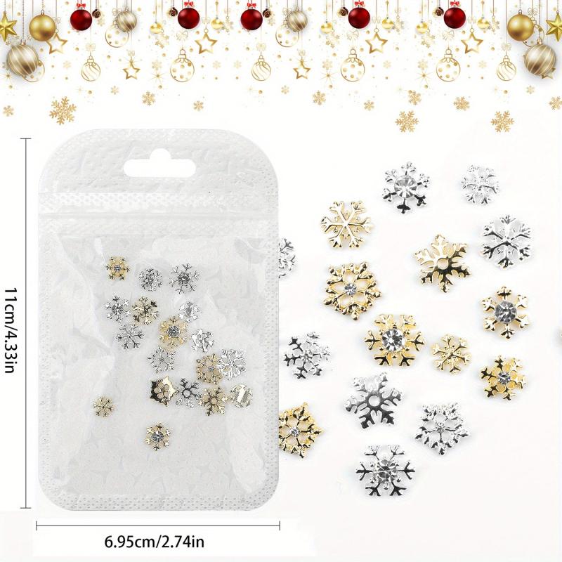 Snowflake Nail Charms 3D Crystals Rhinestones Perfect for Christmas Nail Art