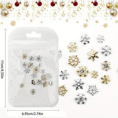 Snowflake Nail Charms 3D Crystals Rhinestones Perfect for Christmas Nail Art
