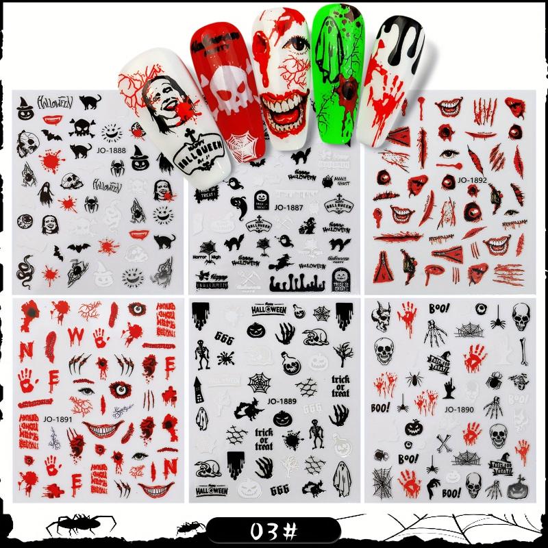 5pcs Halloween Nail Art Stickers Christmas Nail Art Decals Self Adhesive