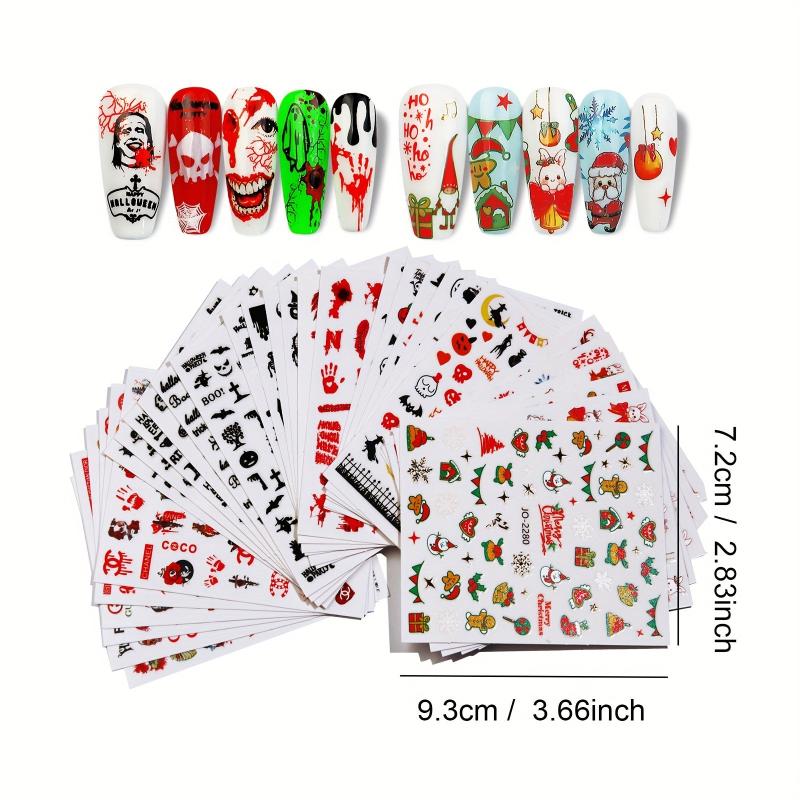 5pcs Halloween Nail Art Stickers Christmas Nail Art Decals Self Adhesive