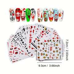 5pcs Halloween Nail Art Stickers Christmas Nail Art Decals Self Adhesive