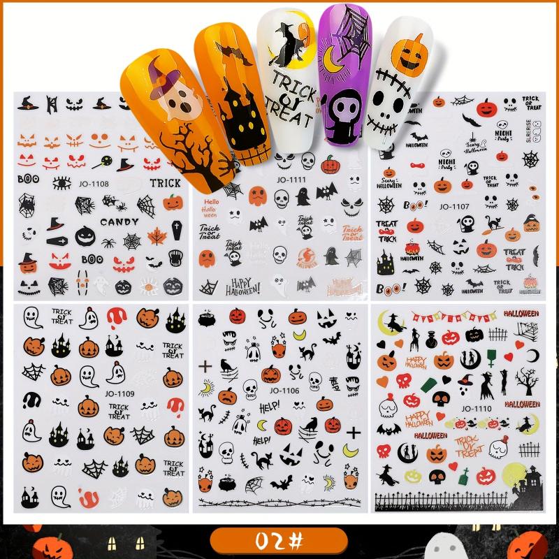5pcs Halloween Nail Art Stickers Christmas Nail Art Decals Self Adhesive