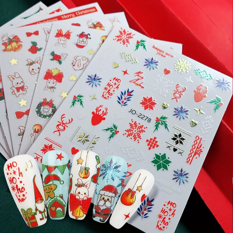5pcs Halloween Nail Art Stickers Christmas Nail Art Decals Self Adhesive