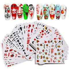 5pcs Halloween Nail Art Stickers Christmas Nail Art Decals Self Adhesive