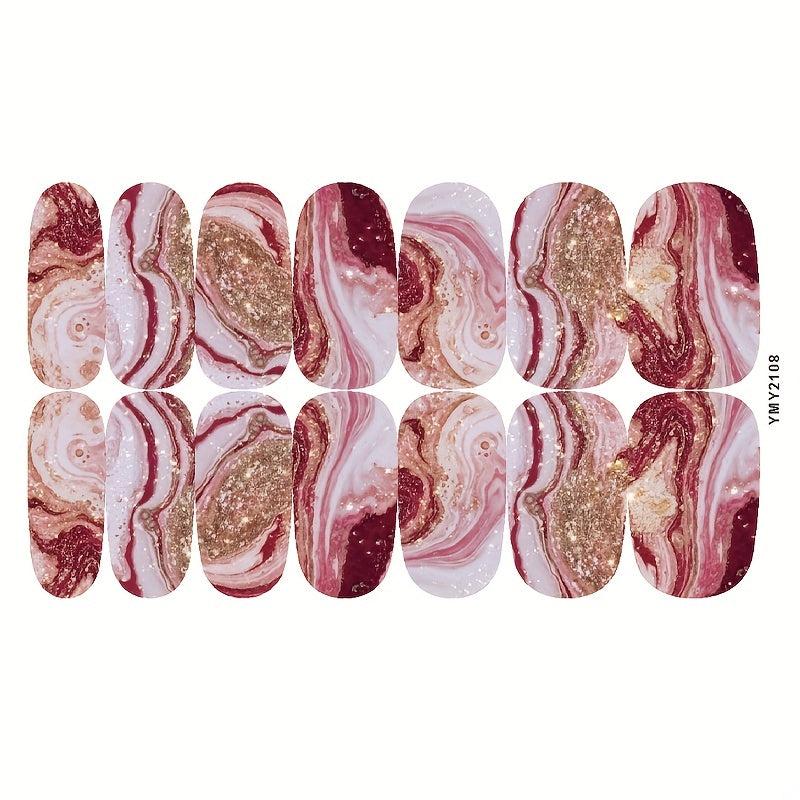 Marble Self-Adhesive Nail Polish Stickers - Manicure Decoration Kit