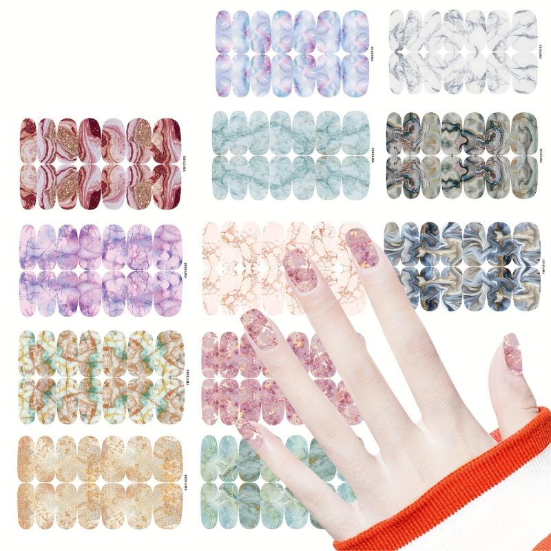 Marble Self-Adhesive Nail Polish Stickers - Manicure Decoration Kit