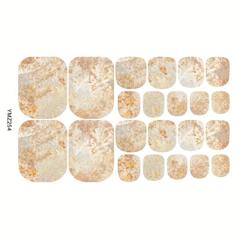 Marble Nail Polish Strips Self Adhesive French Gel Nail Strips with Nail File