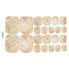 Marble Nail Polish Strips Self Adhesive French Gel Nail Strips with Nail File