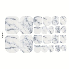 Marble Nail Polish Strips Self Adhesive French Gel Nail Strips with Nail File