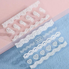 5D Embossed Nail Art Stickers for Bride Wedding Use