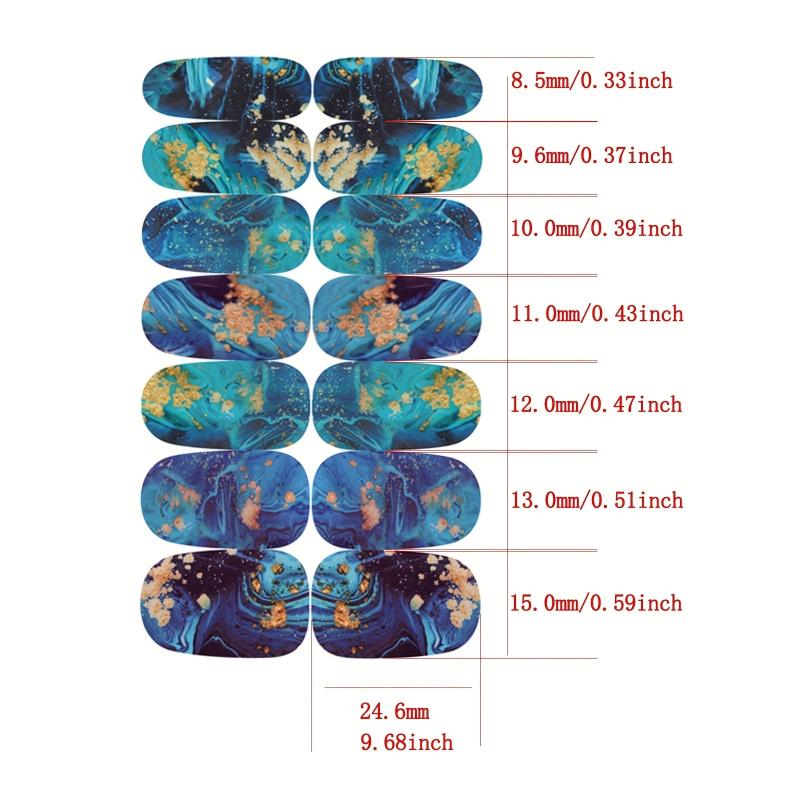 Marbling Print Nail Stickers for Full Nail Wraps - Real Nail Polish Gel Stickers