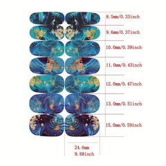 Marbling Print Nail Stickers for Full Nail Wraps - Real Nail Polish Gel Stickers