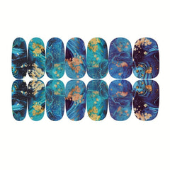 Marbling Print Nail Stickers for Full Nail Wraps - Real Nail Polish Gel Stickers