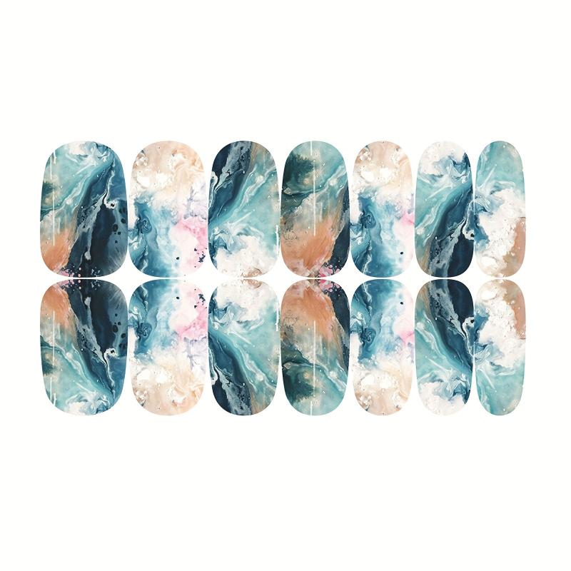 Marbling Print Nail Stickers for Full Nail Wraps - Real Nail Polish Gel Stickers