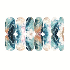 Marbling Print Nail Stickers for Full Nail Wraps - Real Nail Polish Gel Stickers