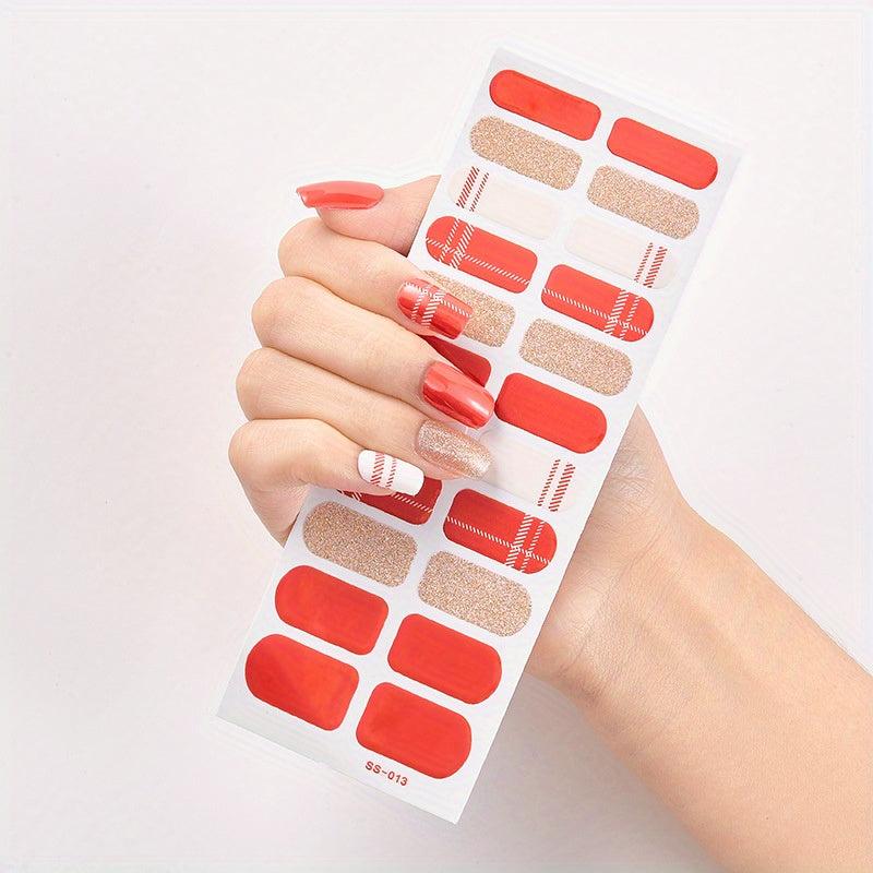 Plaid Line Nail Stickers Self-Adhesive Manicure Kit