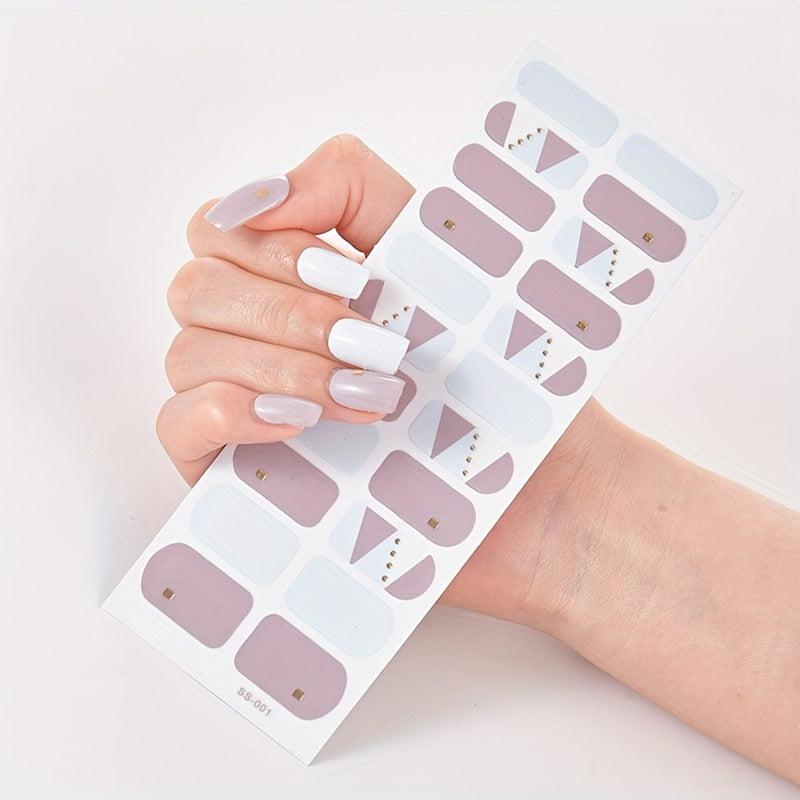 Plaid Line Nail Stickers Self-Adhesive Manicure Kit