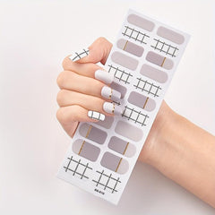 Plaid Line Nail Stickers Self-Adhesive Manicure Kit