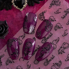4pcs 3D Flower Nail Art Stickers Self Adhesive Lace Decals