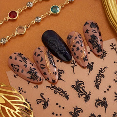 4pcs 3D Flower Nail Art Stickers Self Adhesive Lace Decals