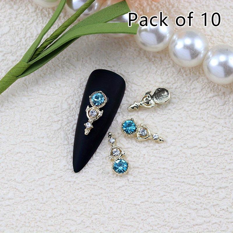 10pcs Wing Starry Rhinestone Nail Charms for Nail Art