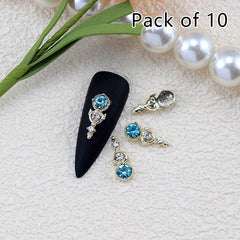10pcs Wing Starry Rhinestone Nail Charms for Nail Art
