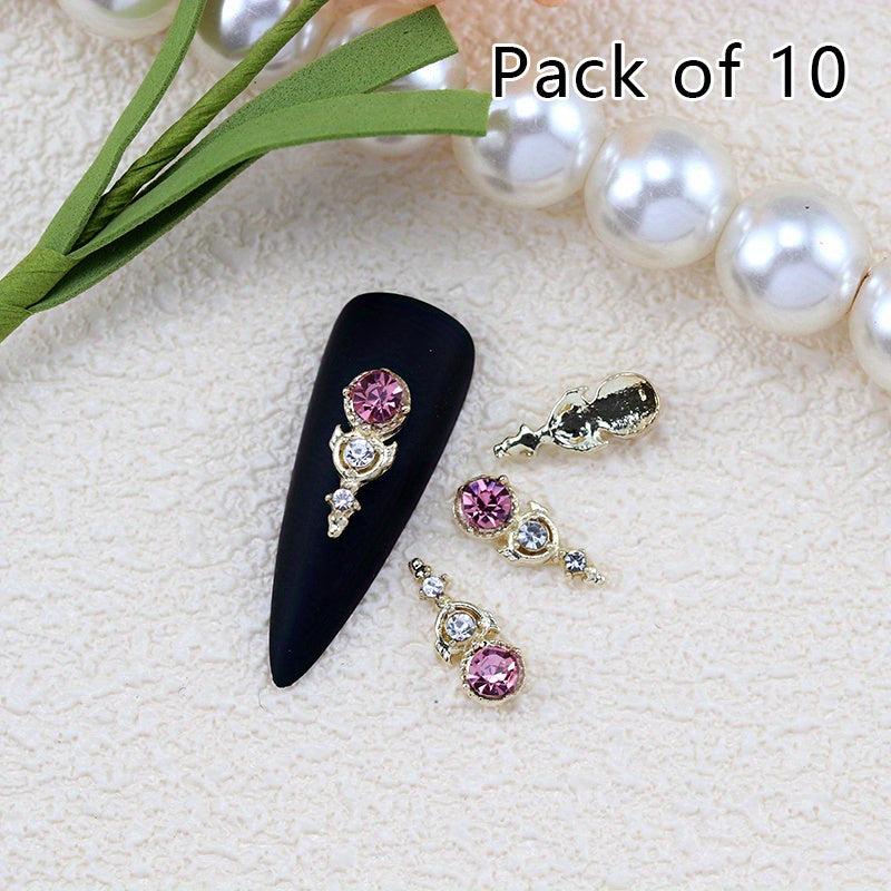10pcs Wing Starry Rhinestone Nail Charms for Nail Art