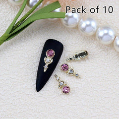 10pcs Wing Starry Rhinestone Nail Charms for Nail Art