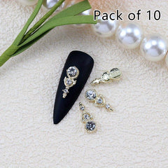 10pcs Wing Starry Rhinestone Nail Charms for Nail Art