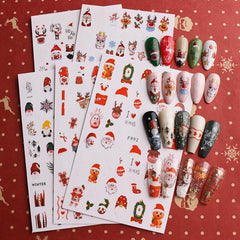 Christmas Nail Art Stickers Snowflake Santa Claus Elk Snowman Nail Decals
