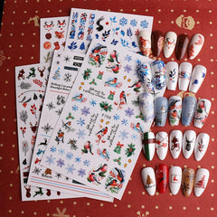 Christmas Nail Art Stickers Snowflake Santa Claus Elk Snowman Nail Decals