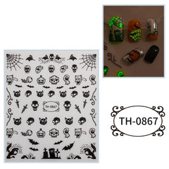 3D Luminous Halloween Nail Stickers - Self Adhesive Nail Art Supplies