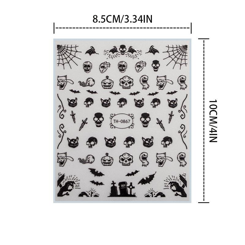 3D Luminous Halloween Nail Stickers - Self Adhesive Nail Art Supplies