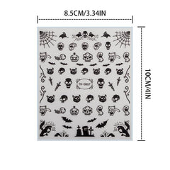 3D Luminous Halloween Nail Stickers - Self Adhesive Nail Art Supplies