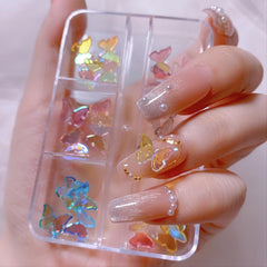 Butterfly Nail Charms with Crystals for Nail Art