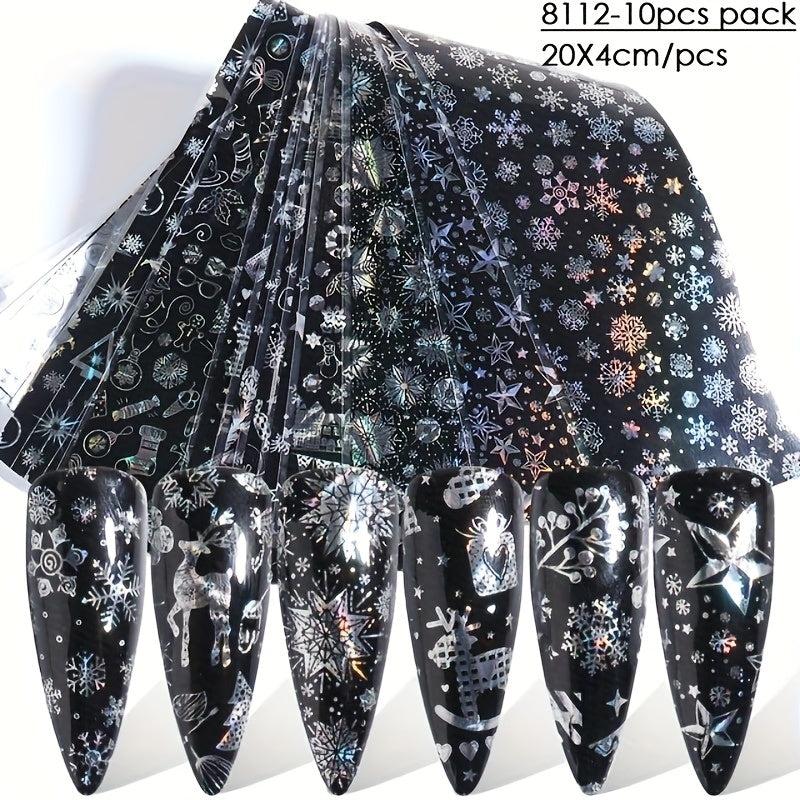 3D Christmas Nail Art Stickers - Santa Claus Snowflake Bell Nail Decals
