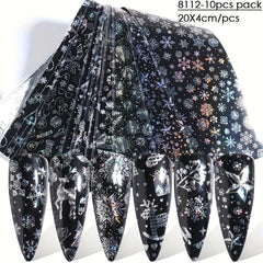 3D Christmas Nail Art Stickers - Santa Claus Snowflake Bell Nail Decals